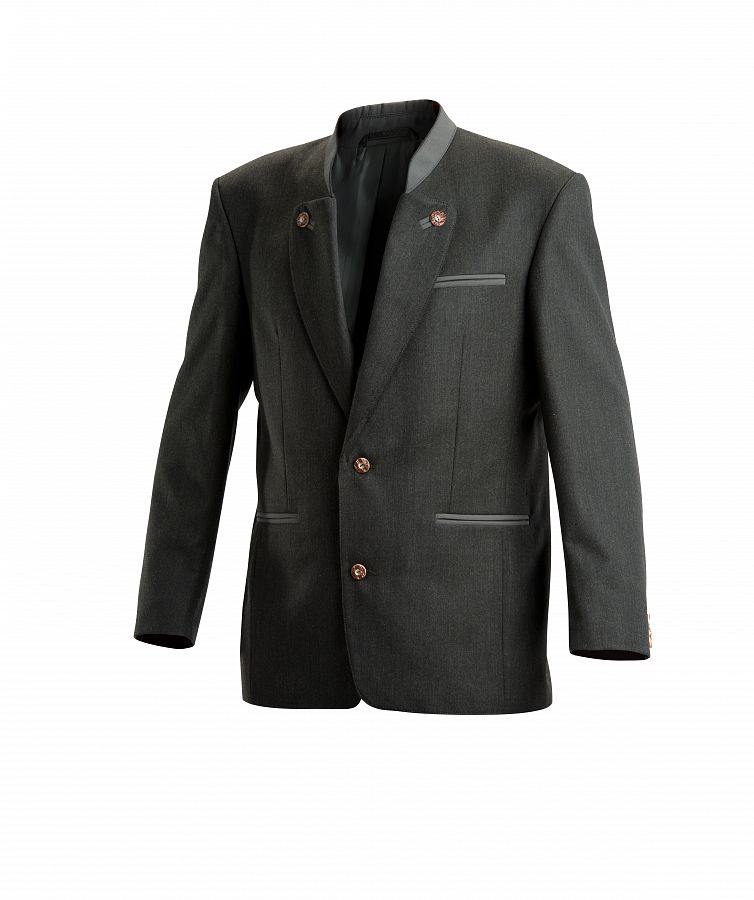 Sako pánské s rozparkem, stoják zelený, Gabarden Melanž - khaki PETR